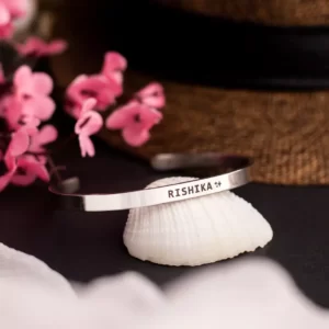 silver bracelet for men with name